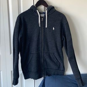 Mens large ralph lauren charcoal gray sweat jacket